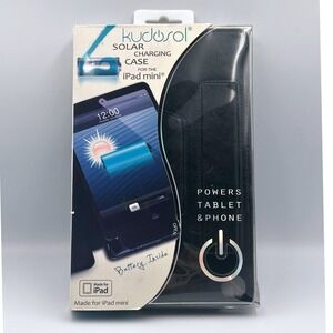 Kudosol Solar Charging Case Ipad Mini w/ 5000mAh Battery Smart Cover Stand NIB